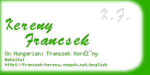 kereny francsek business card